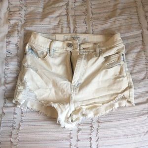 Abercrombie bleached distressed shorts